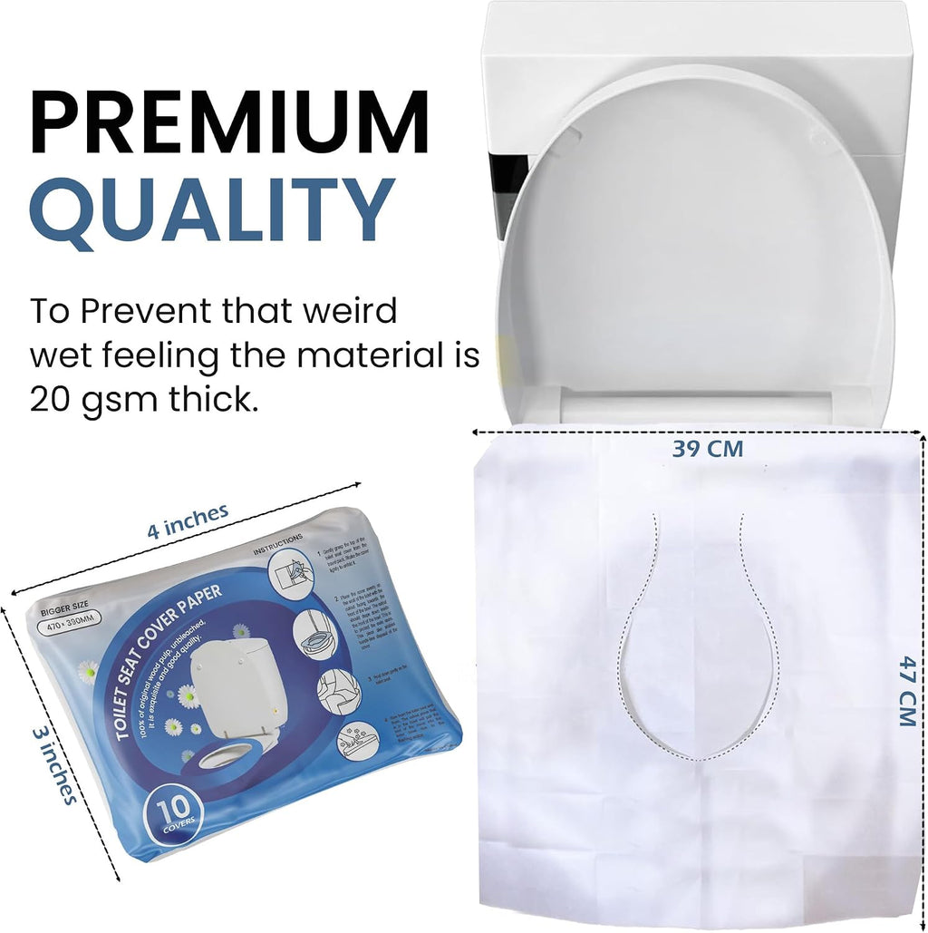 Toilet Seat Covers Disposable Flushable 60 Pack | XL 18x15 Inch Paper