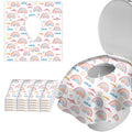 100 Pack Toilet Seat Covers Disposable, Extra Large No-Slip Waterproof for Toddler Potty Training, Individually Wrapped Portable Travel Essentials for Adults Kids Use in Public Restrooms-Rainbow