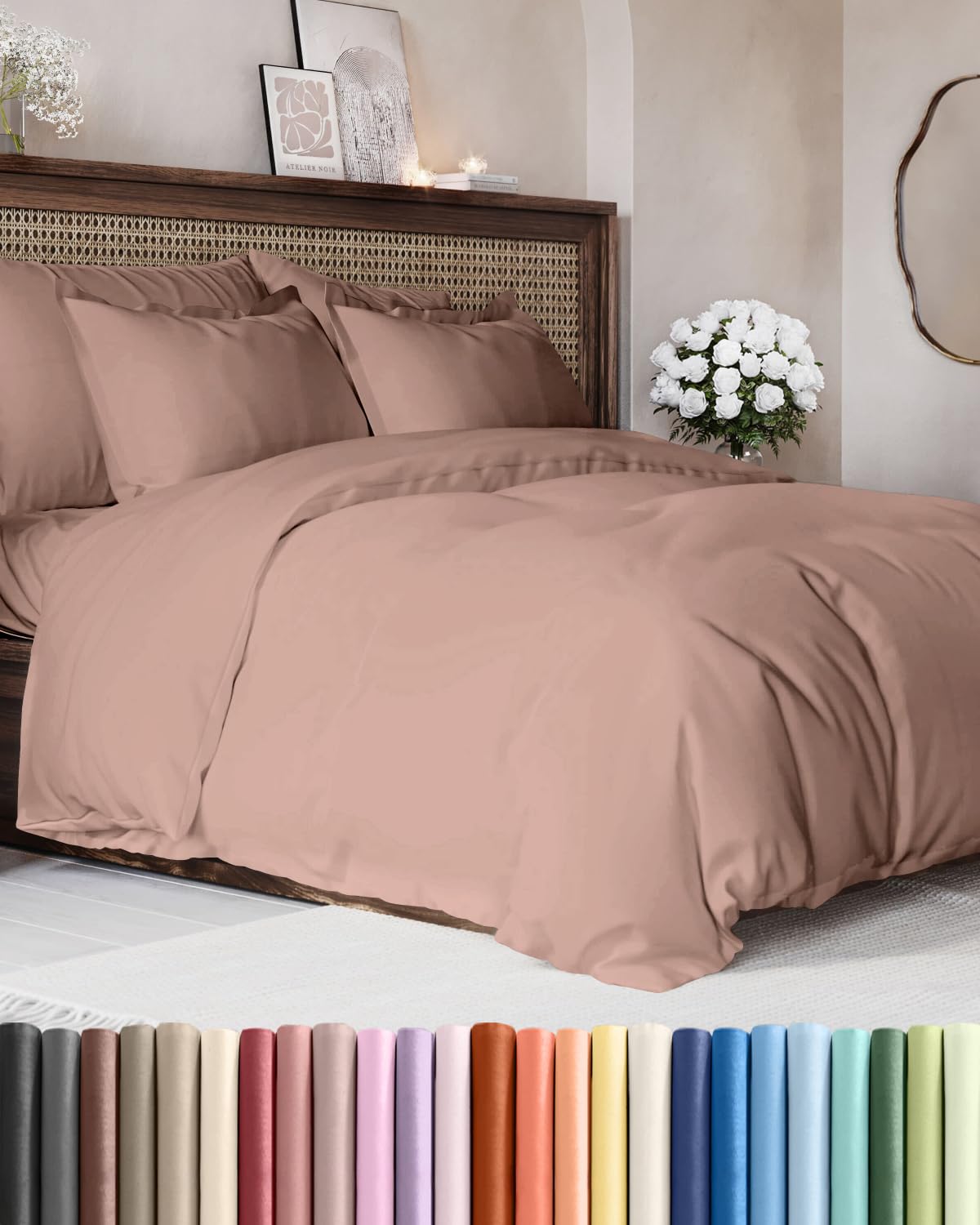 Duvet Cover King Size - Extra Soft 3 Piece with Zipper Closure - White