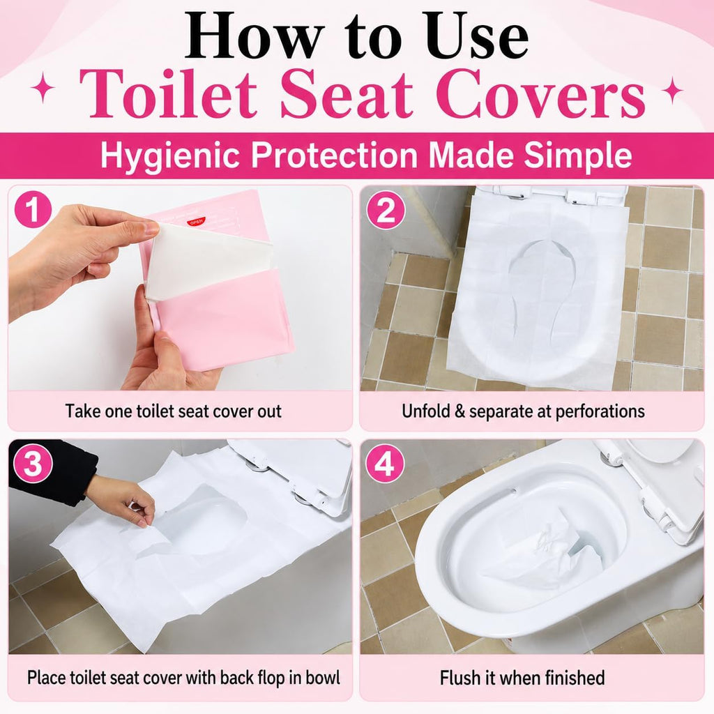 100 Pcs XL Toilet Seat Covers Disposable Flushable Paper for Potty Training
