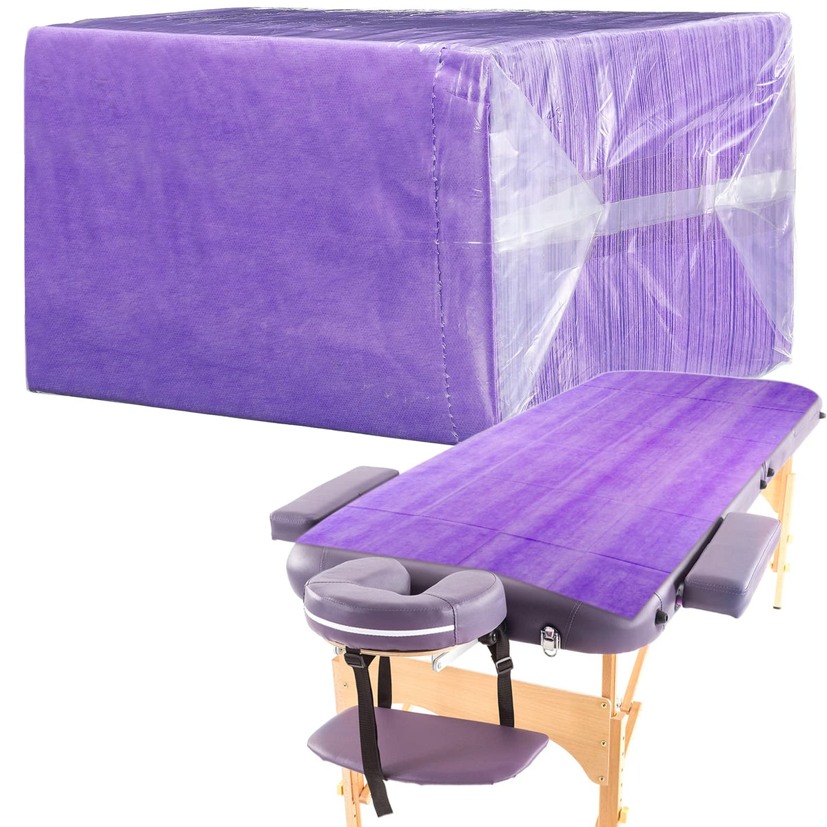 Breling 100 Pcs 31.5 x 71 Inch Disposable Bed Sheets Massage Table, White