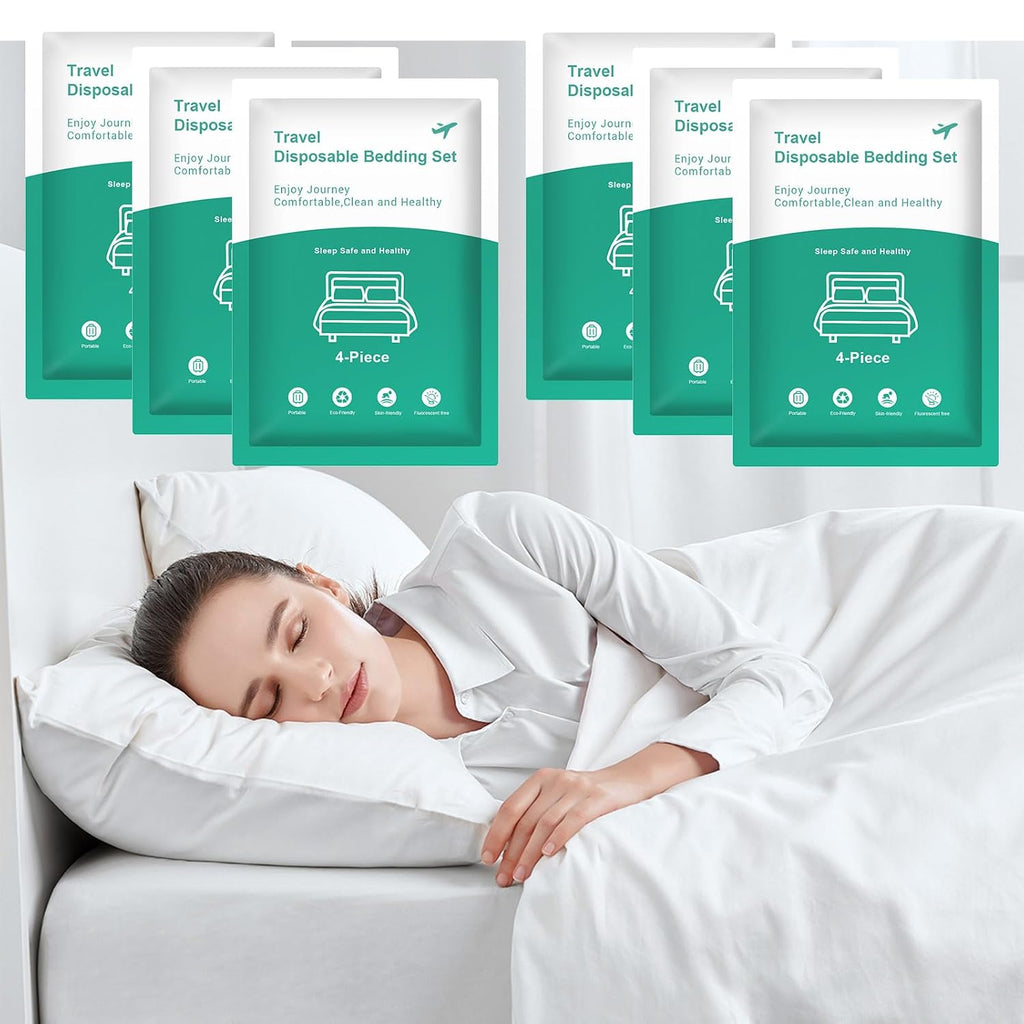 6 Pack Disposable Bed Sheets for Travel Queen Size