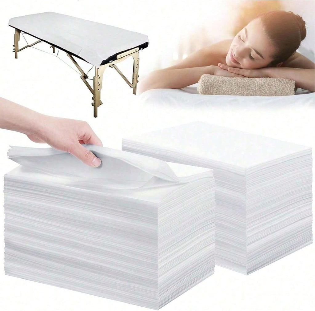 Disposable Bed Sheets 100pcs Disposable Non-Woven Bed Sheets SPA Fabric Massage Table Sheet Duvet Cover for Travel SPA Tattoo Hotel Salon, 31.5x71in White/Pink/Blue (Pink)