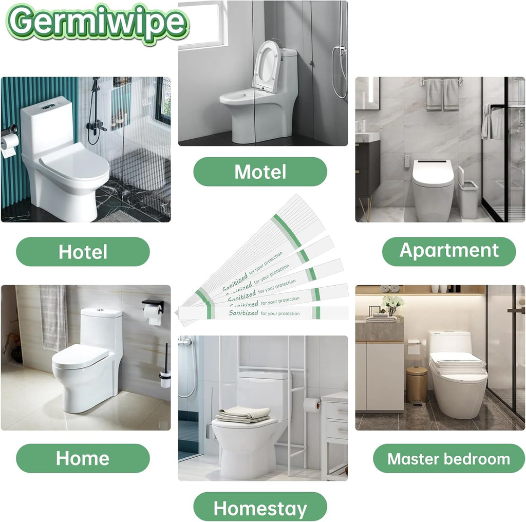 Germiwipe Printed Toilet Seat Bands, Paper, (Case of 500) Green