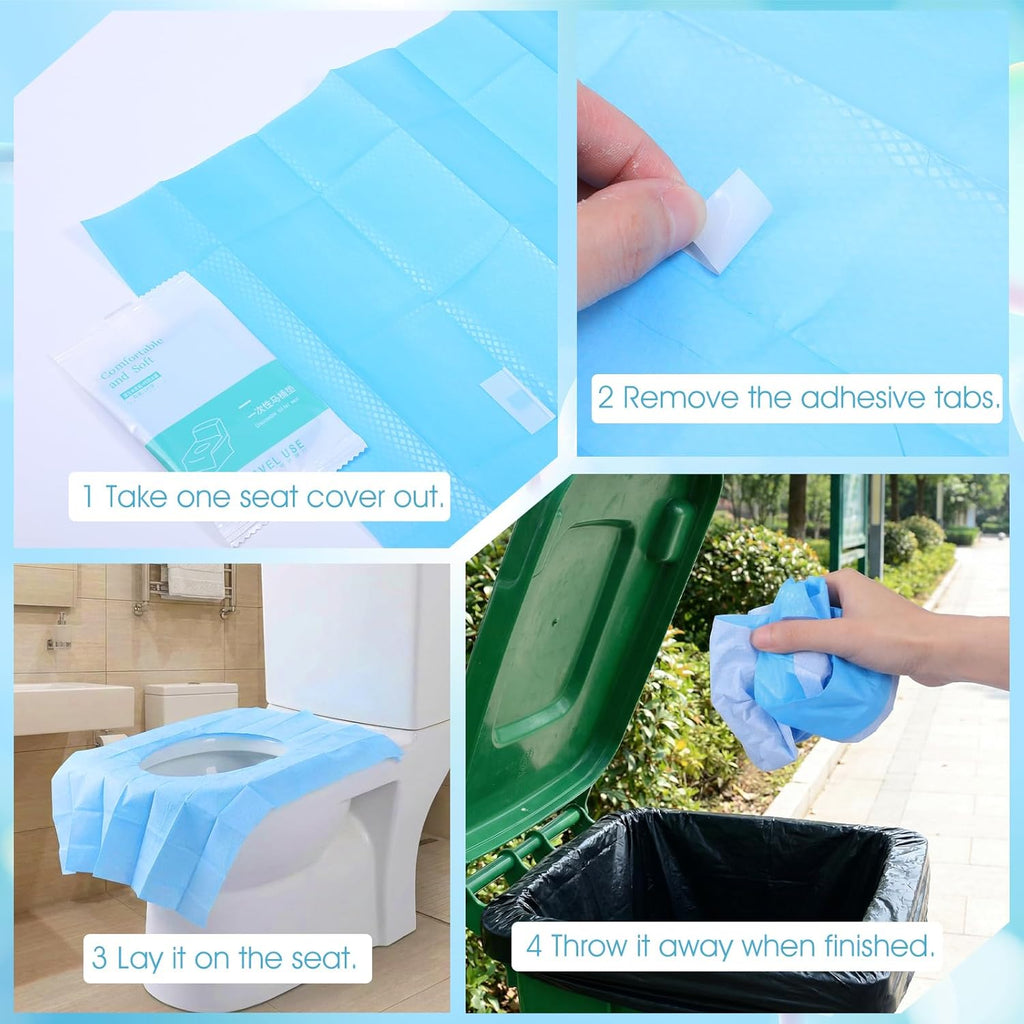 100 Pack Disposable Toilet Seat Covers 16x24 Inch Travel Toilet Covers