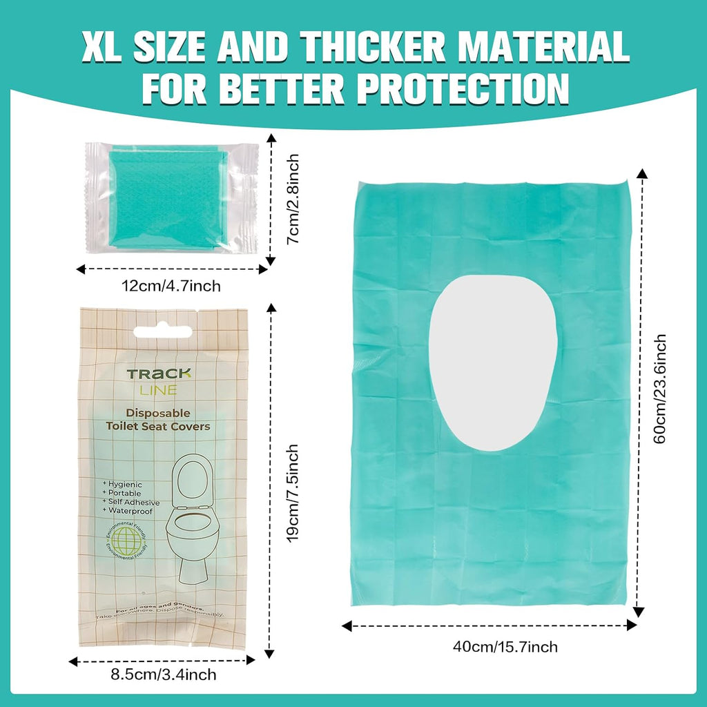 Disposable Toilet Seat Covers with Adhesive Strips – 10 Pack for Travel, Airports, Hospitals, Kids & Public Restrooms