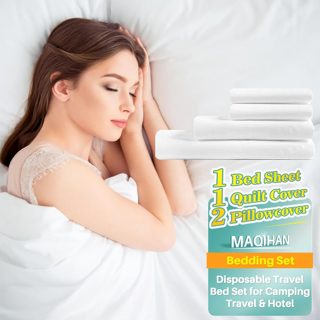 MAQIHAN Disposable Sheets for Travel - Disposable Bed Sheets Queen Size