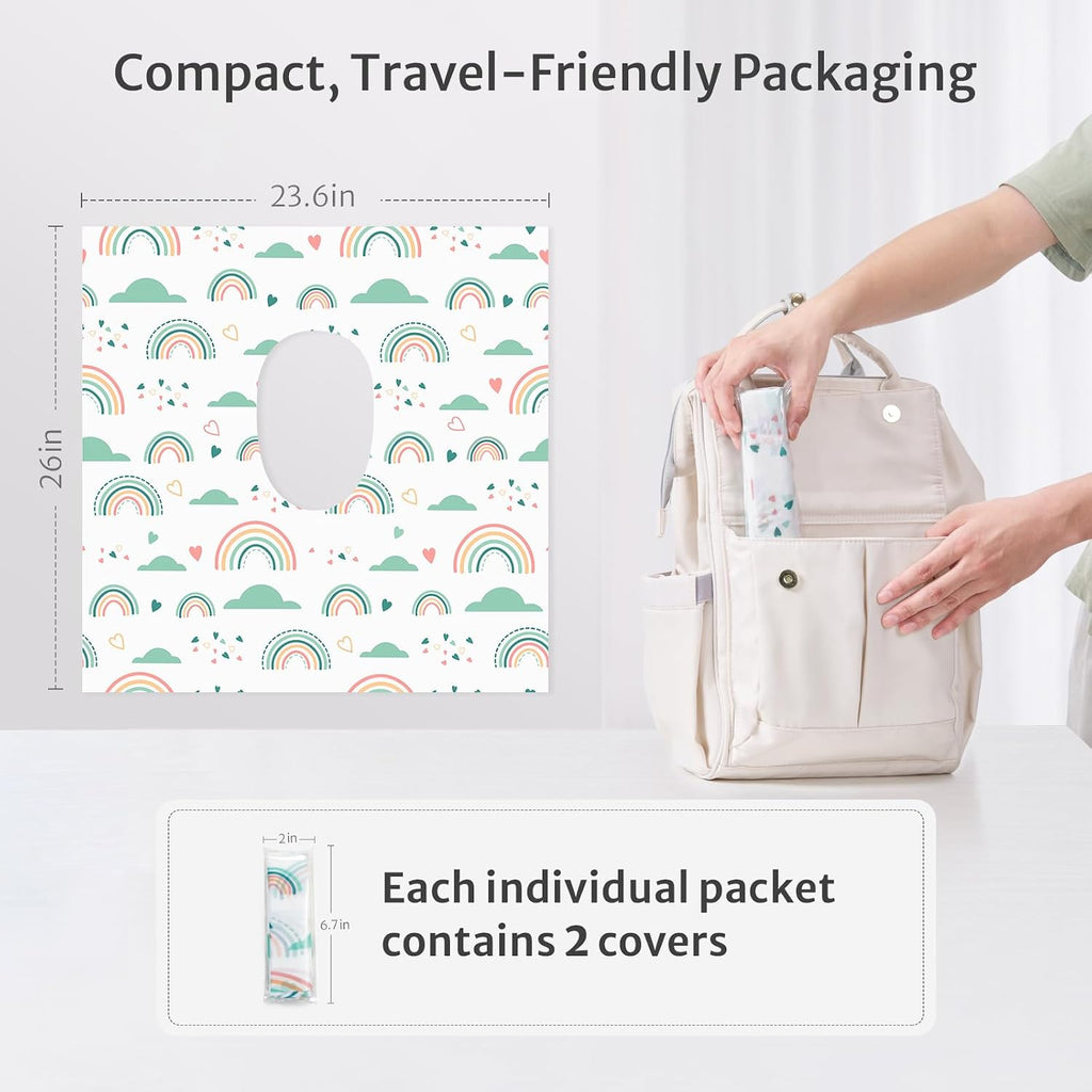 Blissful Diary 20 Pcs Toilet Seat Covers Disposable for Toddlers & Adults, Extra Large Waterproof, Portable Package for Travel, Kids Potty Training