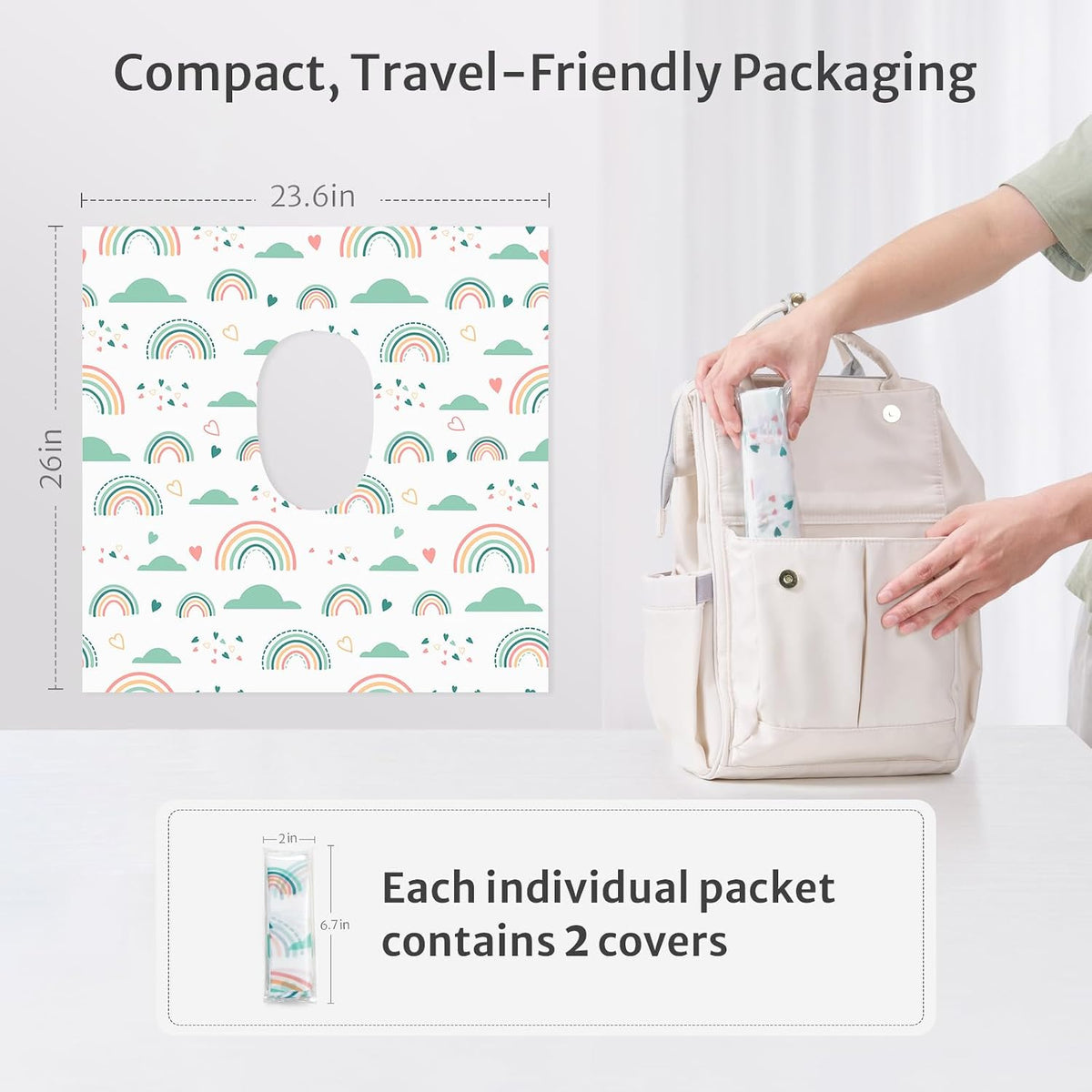 Blissful Diary 20 Pcs Toilet Seat Covers Disposable for Toddlers & Adults, Extra Large Waterproof, Portable Package for Travel, Kids Potty Training