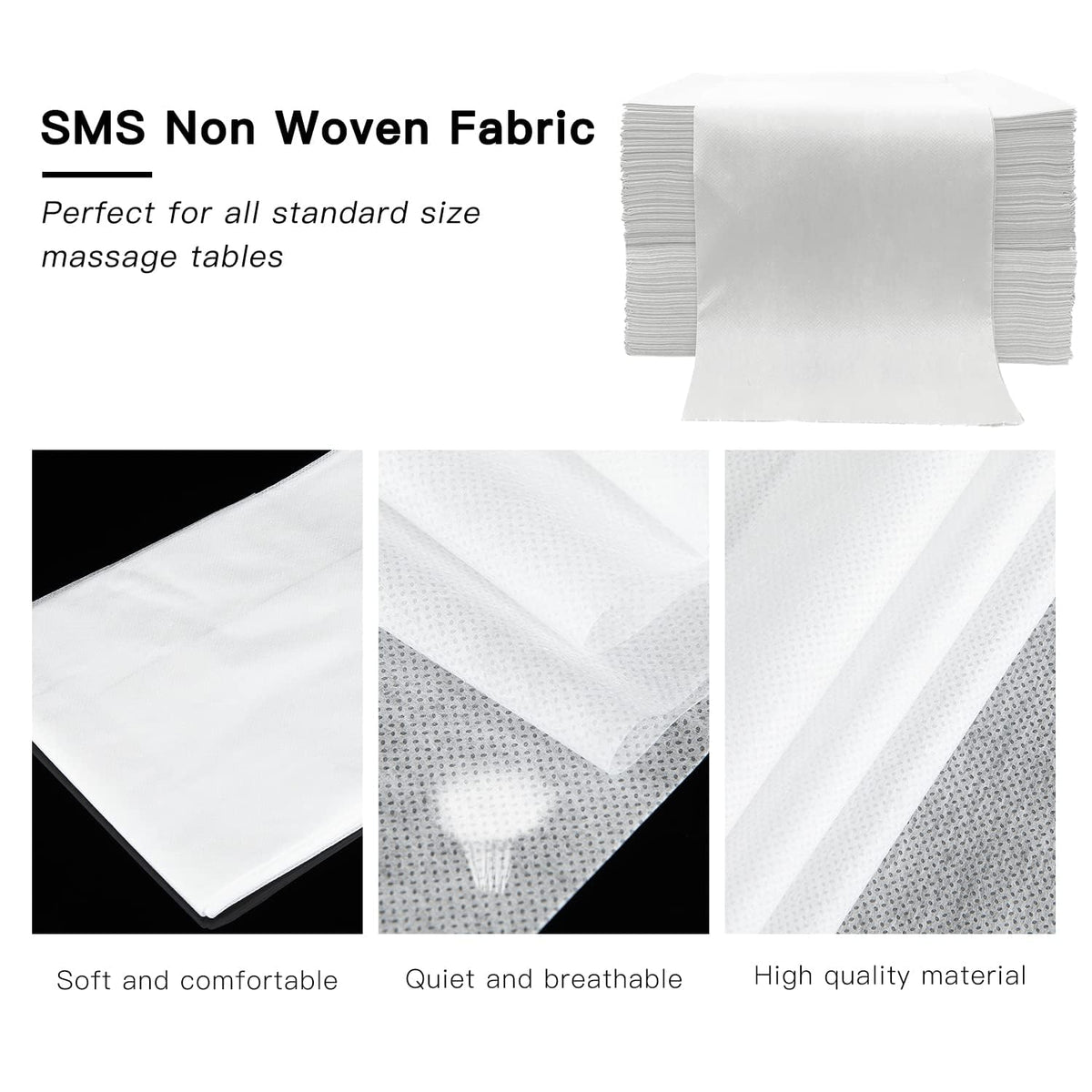 100PCS Disposable Bed Sheets, Disposable Massage Table Sheets, Disposable Bed Covers for SPA Lash Wax Tattoo Salon, Non Woven Fabric, 71" x 31" White