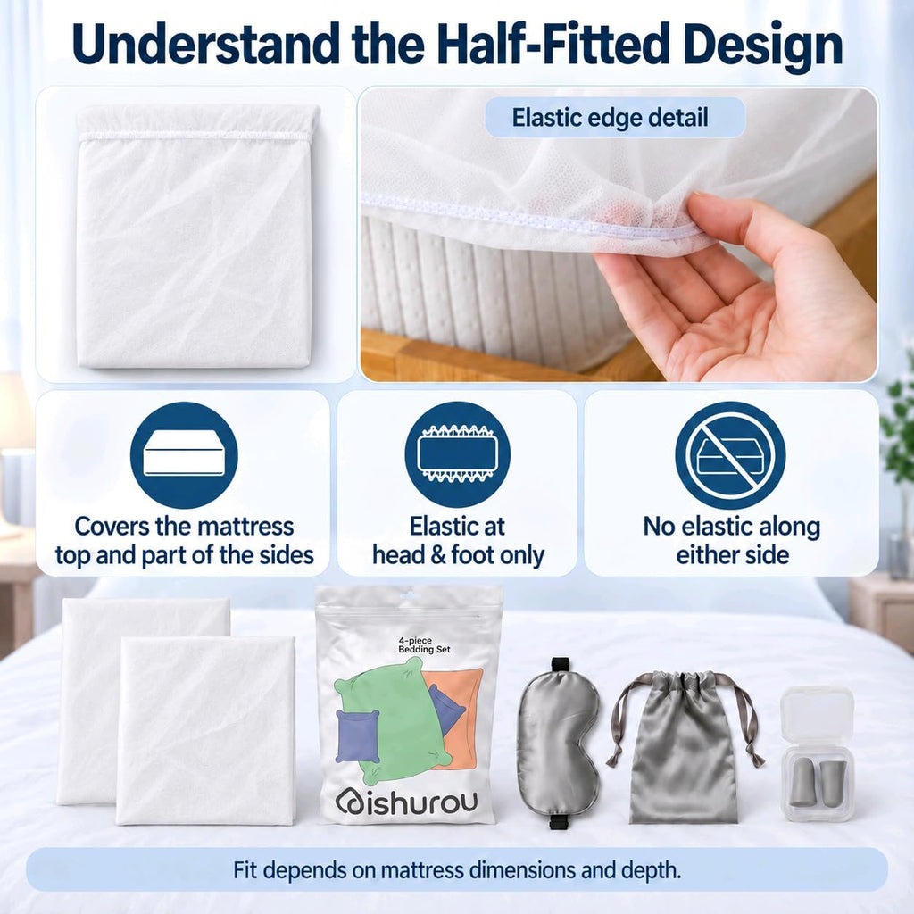 10-Piece Disposable Travel Bedding Set with Sleep Accessories