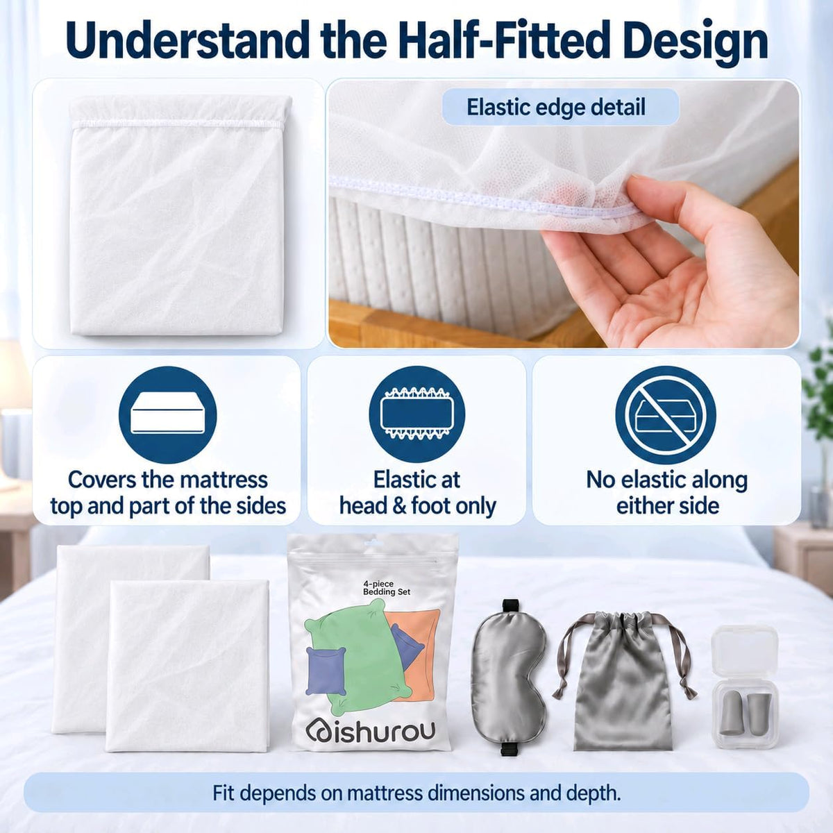 10-Piece Disposable Travel Bedding Set with Sleep Accessories