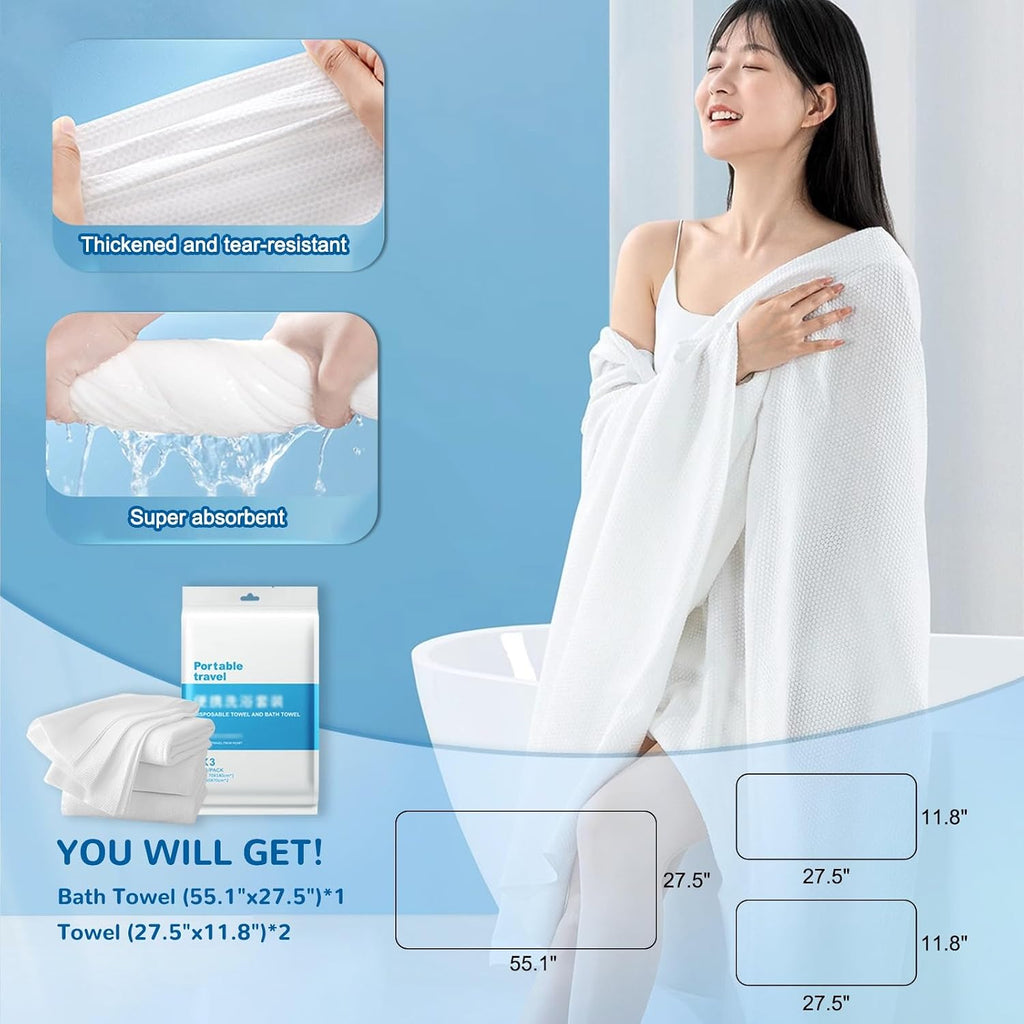 Disposable Bedding Sheets Set, 17pcs Portable Disposable Travel Set with Bed Sheet, Quilt Cover, 2 Pillowcases, Bath Towel, 2 Towels, Toothbrush Comb Set, Slippers - for Hotel, Camping and Travelling