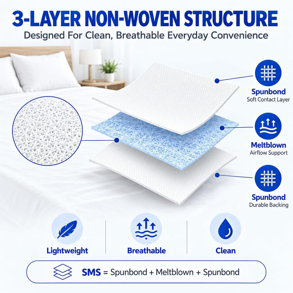 Disposable Bed Sheets for Travel Queen Size, 2 Pack Disposable Bedding Set