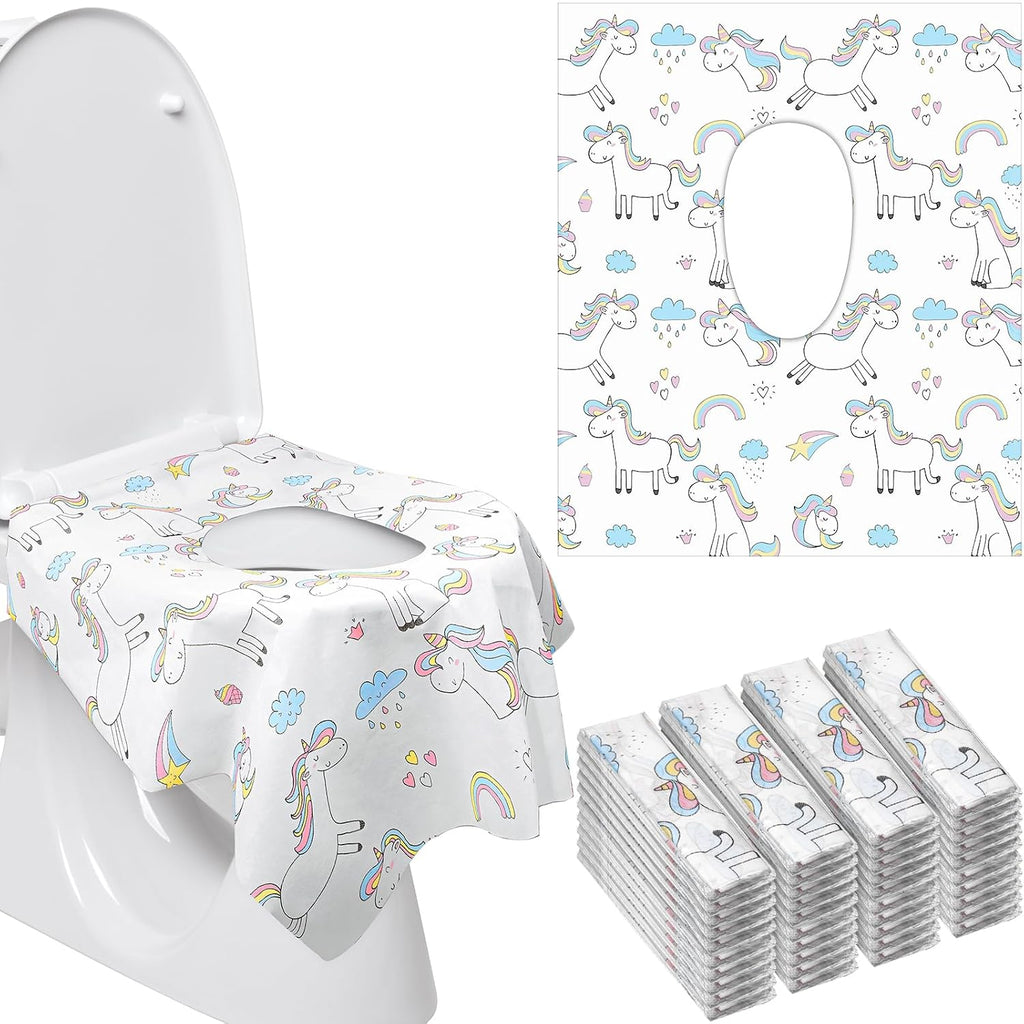 Mimorou 40 Pack Disposable Toilet Seat Covers Extra Large, Unicorn Style
