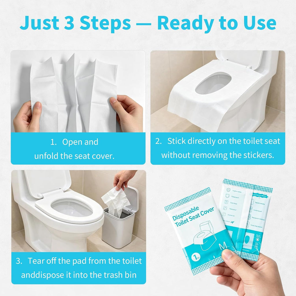 45 Pcs Disposable Toilet Seat Covers, Faster Use, Sticker Free, XL
