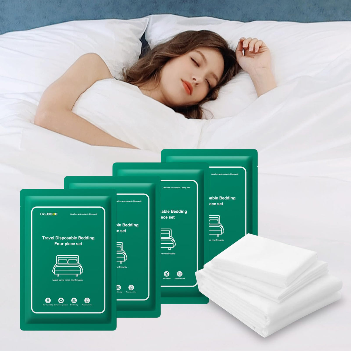 2 Pack Disposable Bed Sheet King Size, Disposable Travel Sheet for Hotel