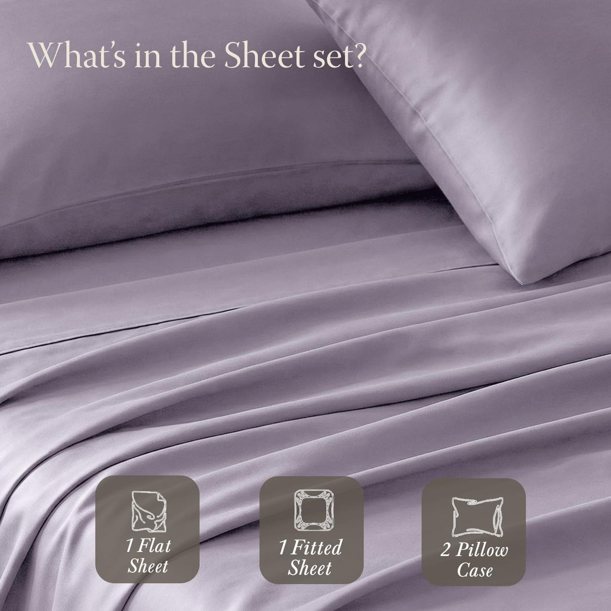 Threadmill 400 Thread Count Egyptian Cotton Full Sheet Set, Sateen, Lilac