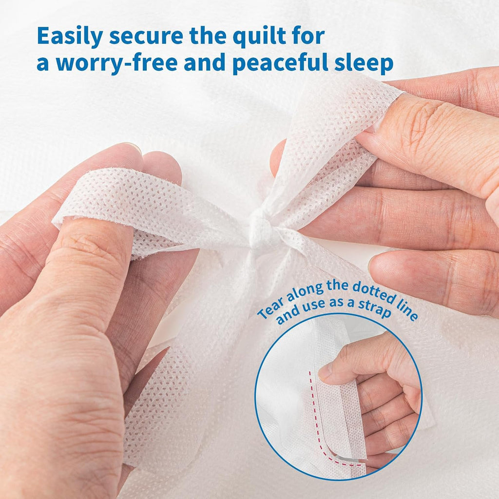 KIIS Travel-Safe Disposable Cover Sheets for Travel, Disposable Bed Sheet, Disposable Duvet/Comforter Cover, Disposable Pillowcases, Perfect for Hotels & Trips (King Size)
