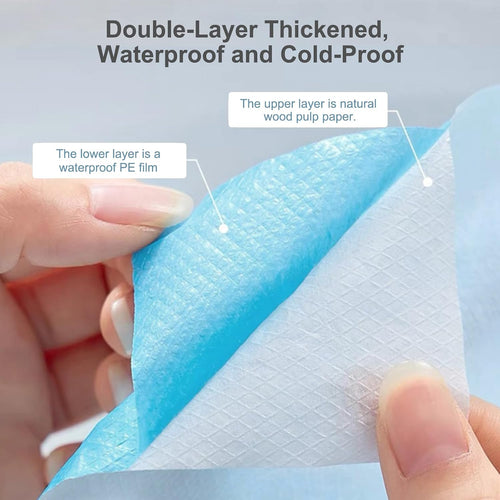 20pcs Quality Disposable Toilet Seat Covers Stick-On Non-Slip for Public Toilets Hospital Hotel, Portable Travel Toilet Seat Mats Pads Cushions for Man Woman Girls, Each Wrapped Individually