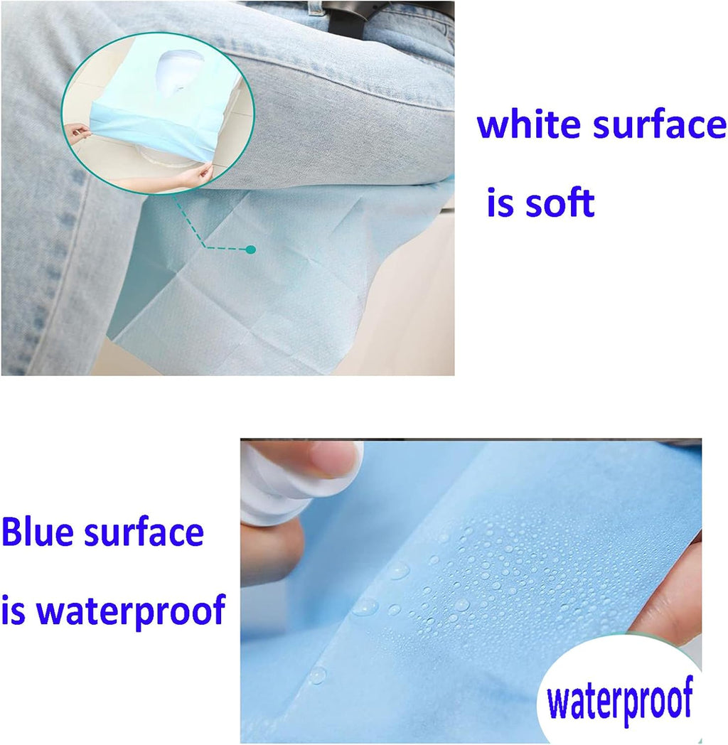 20 Pcs Extra Large 23.6 Inch x 15.8 Inch Blue Disposable Toilet Seat Covers Individually Wrapped Travel Essentials, for Public Restrooms Airplane Camping (blue, 20pcs)