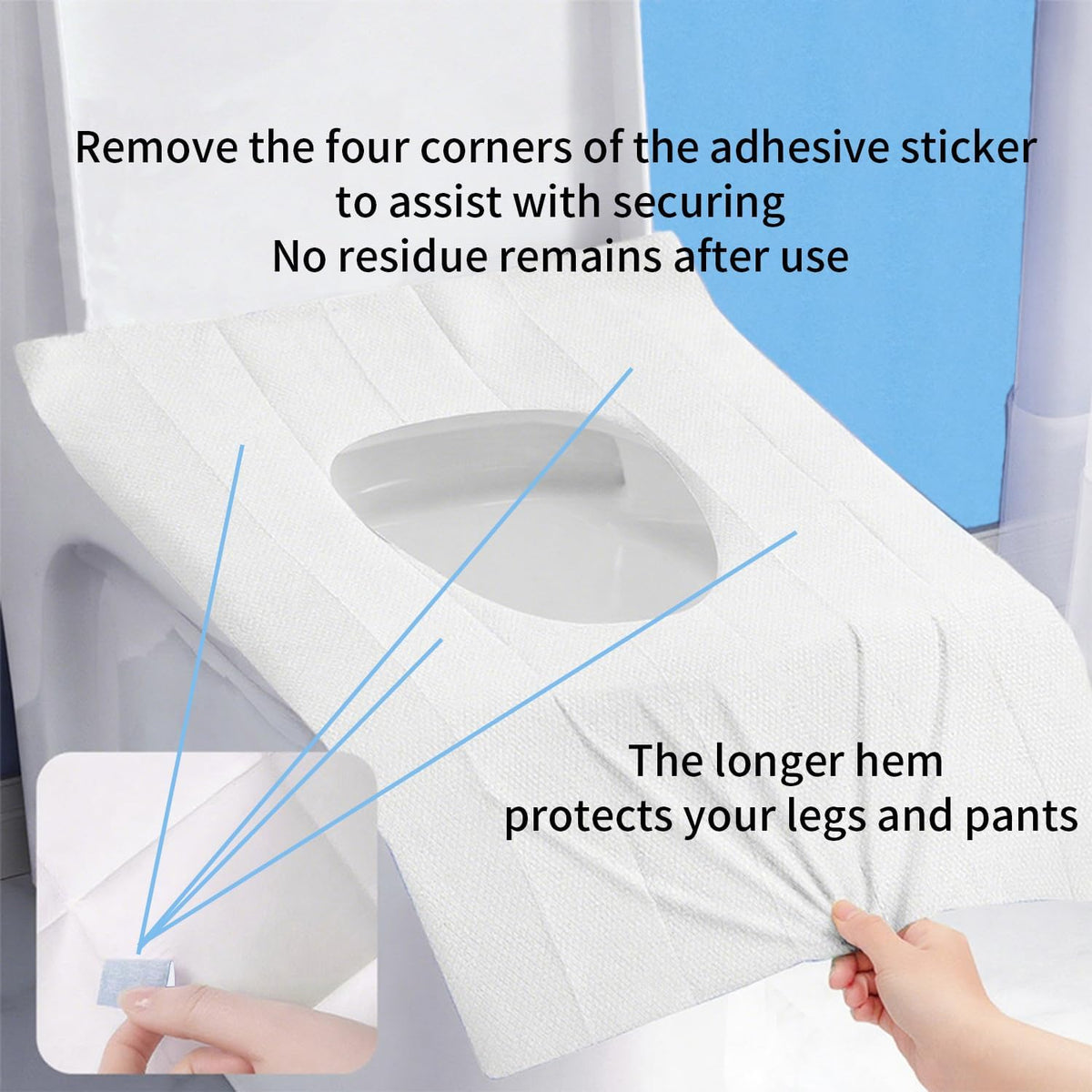 Disposable Toilet Seat Covers, 30 Pack,Waterproof Non-Slip Individually Wrapped, Portable Toilet Seat Liners for Travel, Camping, Airport, Public Restroom (30, White)