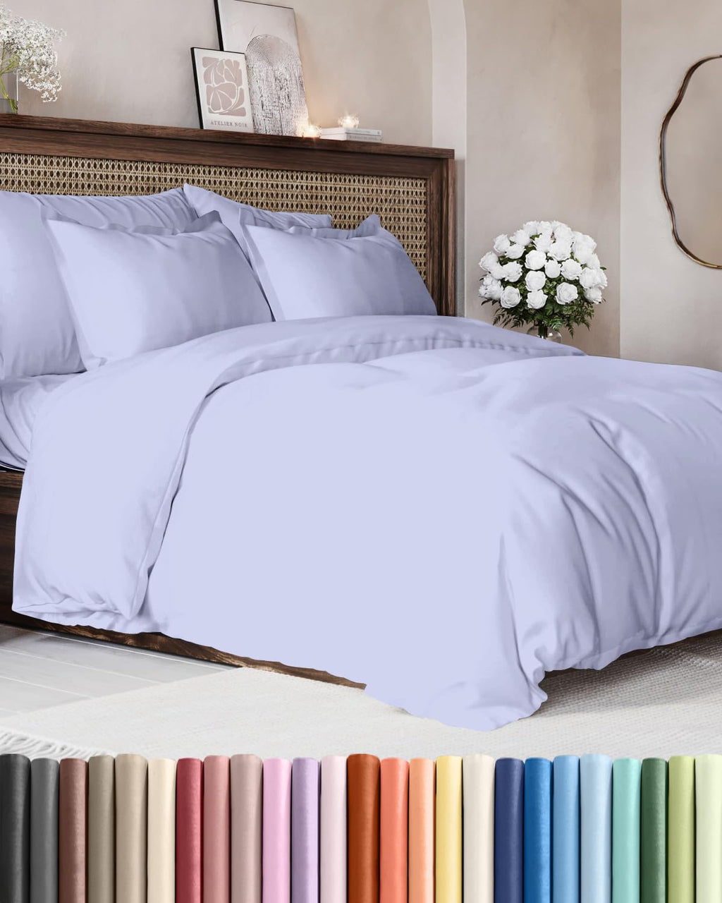Duvet Cover King Size - Extra Soft 3 Piece with Zipper Closure - White