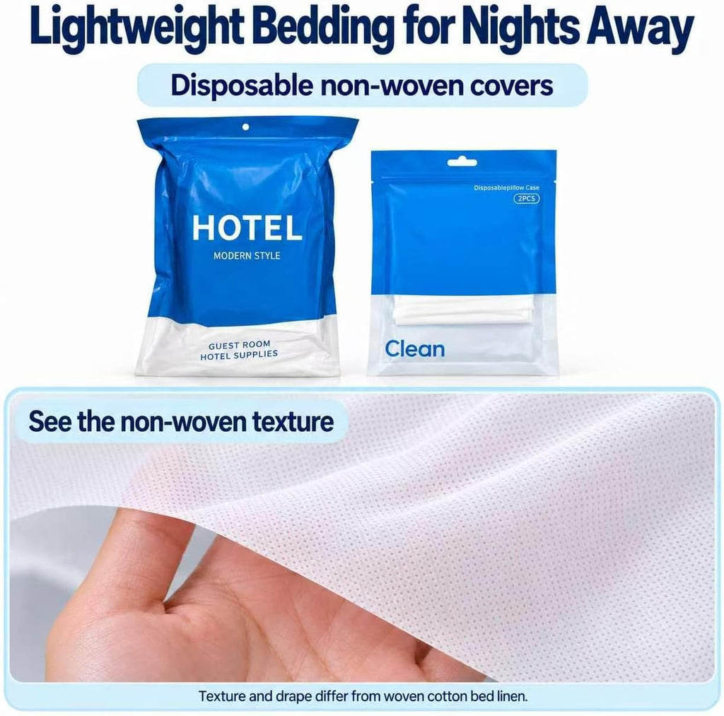 14-Piece Disposable Travel Bedding Set, Sleep Accessories for Two