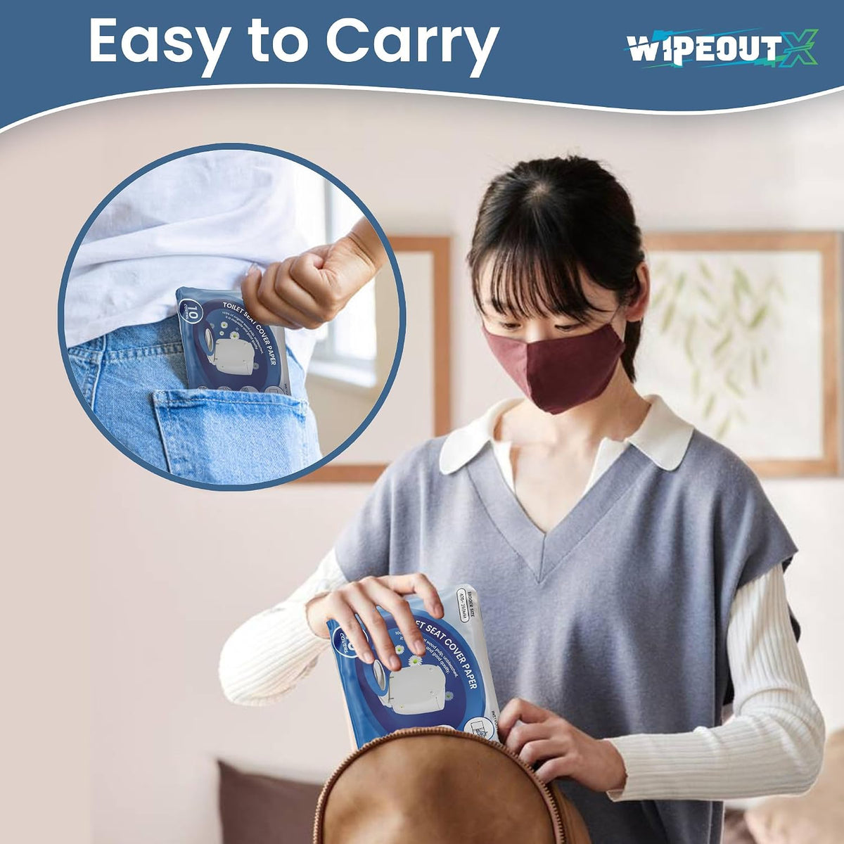 Toilet Seat Covers Disposable Flushable 60 Pack | XL 18x15 Inch Paper
