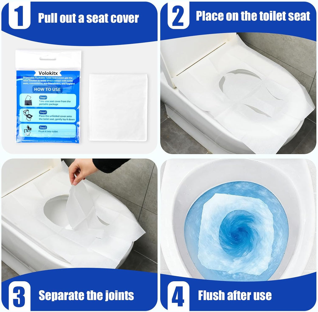 120 Pcs XL Toilet Seat Covers Disposable Flushable
