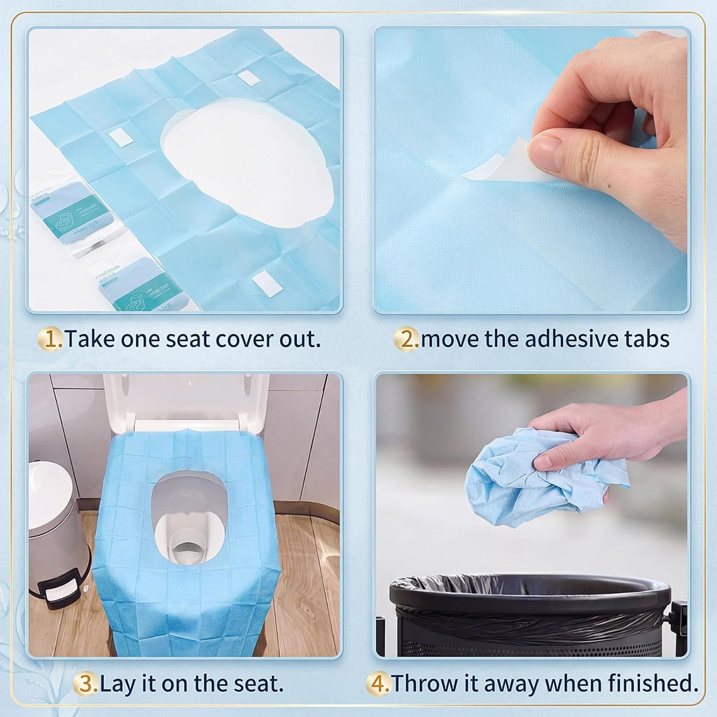 Dunzoom 200 Pack Disposable XL Toilet Seat Covers Individually Wrapped