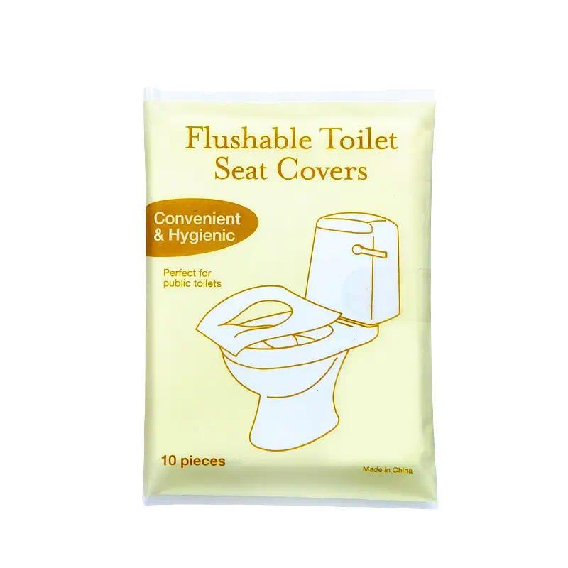 Unisex Flushable Disposable Toilet Seat Covers - Practical Travel Water-Soluble Flushable Paper Waterproof Protector Liners, Multi-Pack (10/20/30/50/100-Pcs Sets) Large Bathroom Accessory for Road Trips, Campers, Easy Disposal, Hotels