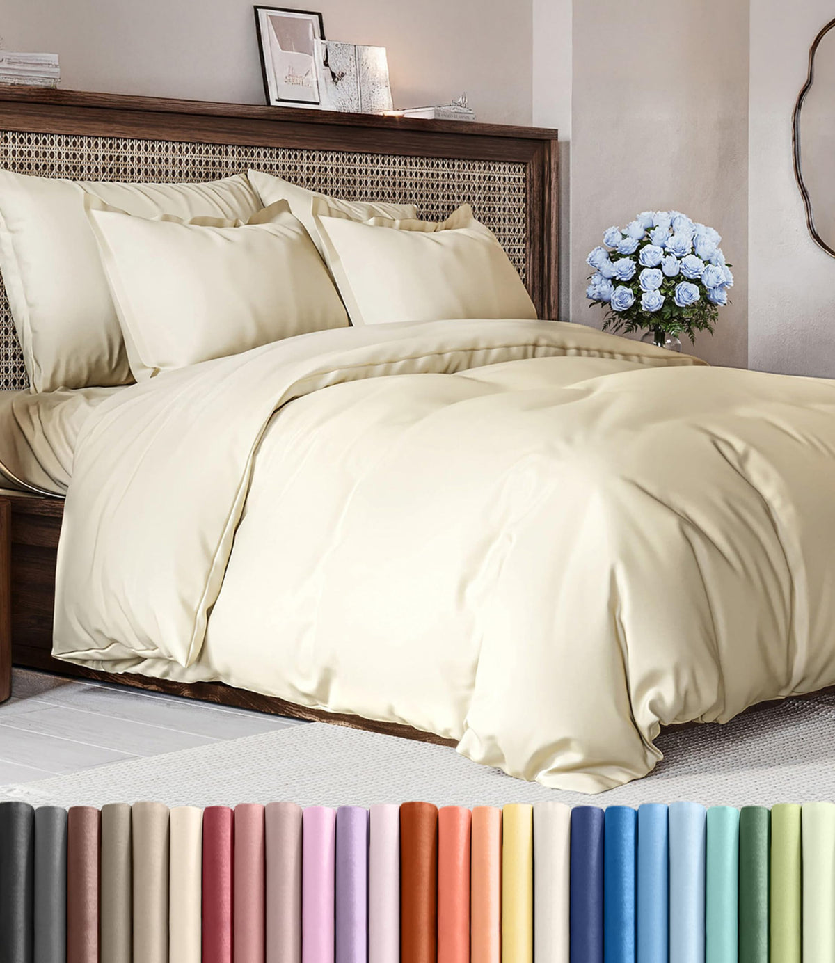 Duvet Cover King Size - Extra Soft 3 Piece with Zipper Closure - White