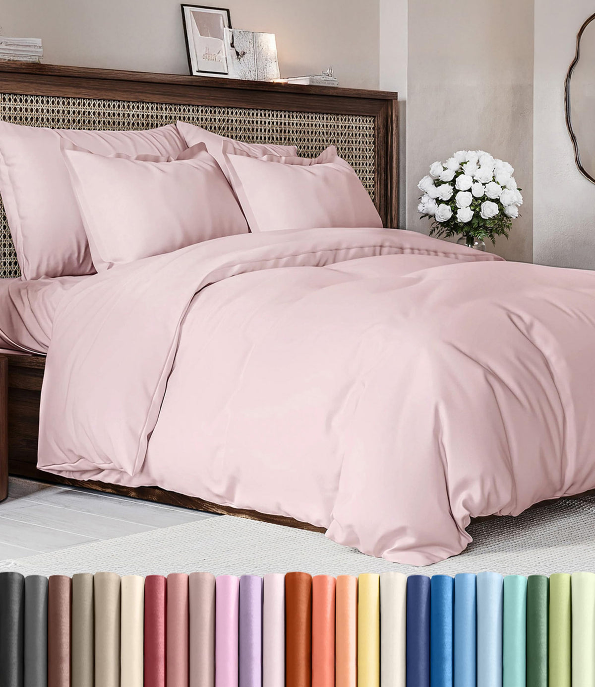 Duvet Cover King Size - Extra Soft 3 Piece with Zipper Closure - White