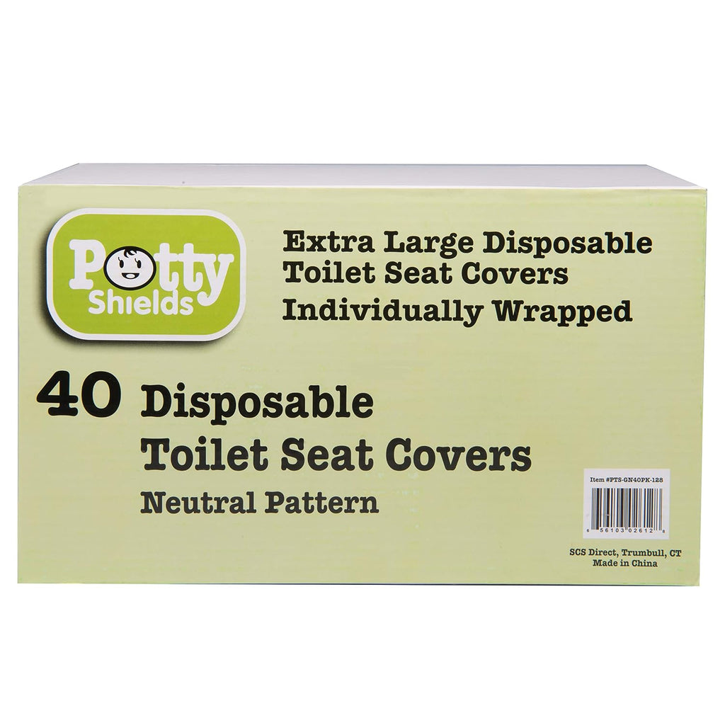 Potty Shields Disposable Toilet Seat Covers, XL Waterproof Sheets, 40 Pack