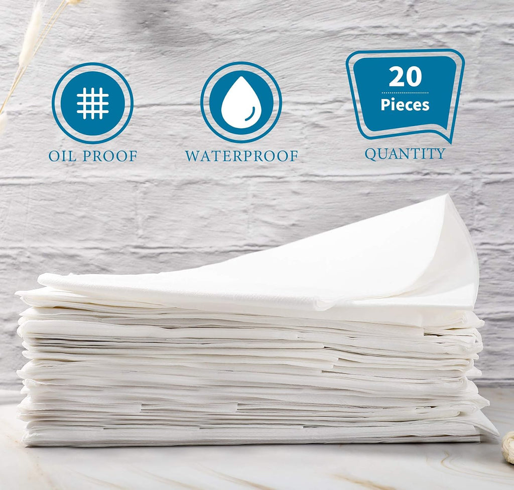 Boao 20 Pieces Disposable Bed Sheet Covers Spa Massage Table Sheet Waterproof Bed Covers Flat Sheets Non-woven Fabric, 31 x 71 Inches(White)