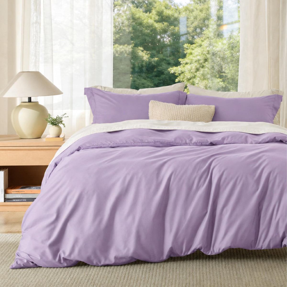 Bedsure Duvet Cover with Fitted Sheet Queen - Deep Pocket, Hotel Luxury Soft Double Brushed Bedding Set with Zipper Closure, 1 Duvet Cover, 1 Fitted Sheet, 2 Pillow Shams, NO Comforter, White