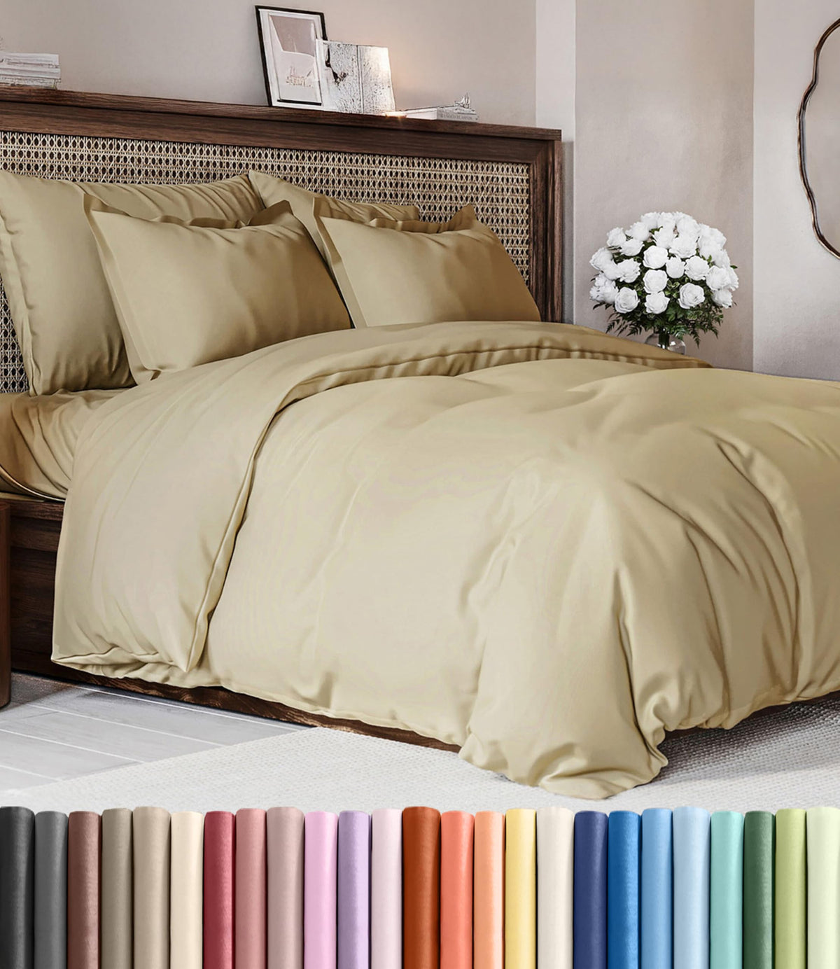 Duvet Cover King Size - Extra Soft 3 Piece with Zipper Closure - White