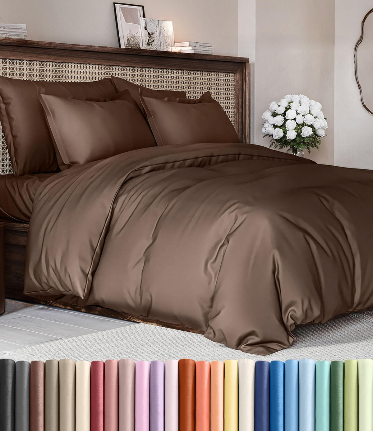 Duvet Cover King Size - Extra Soft 3 Piece with Zipper Closure - White