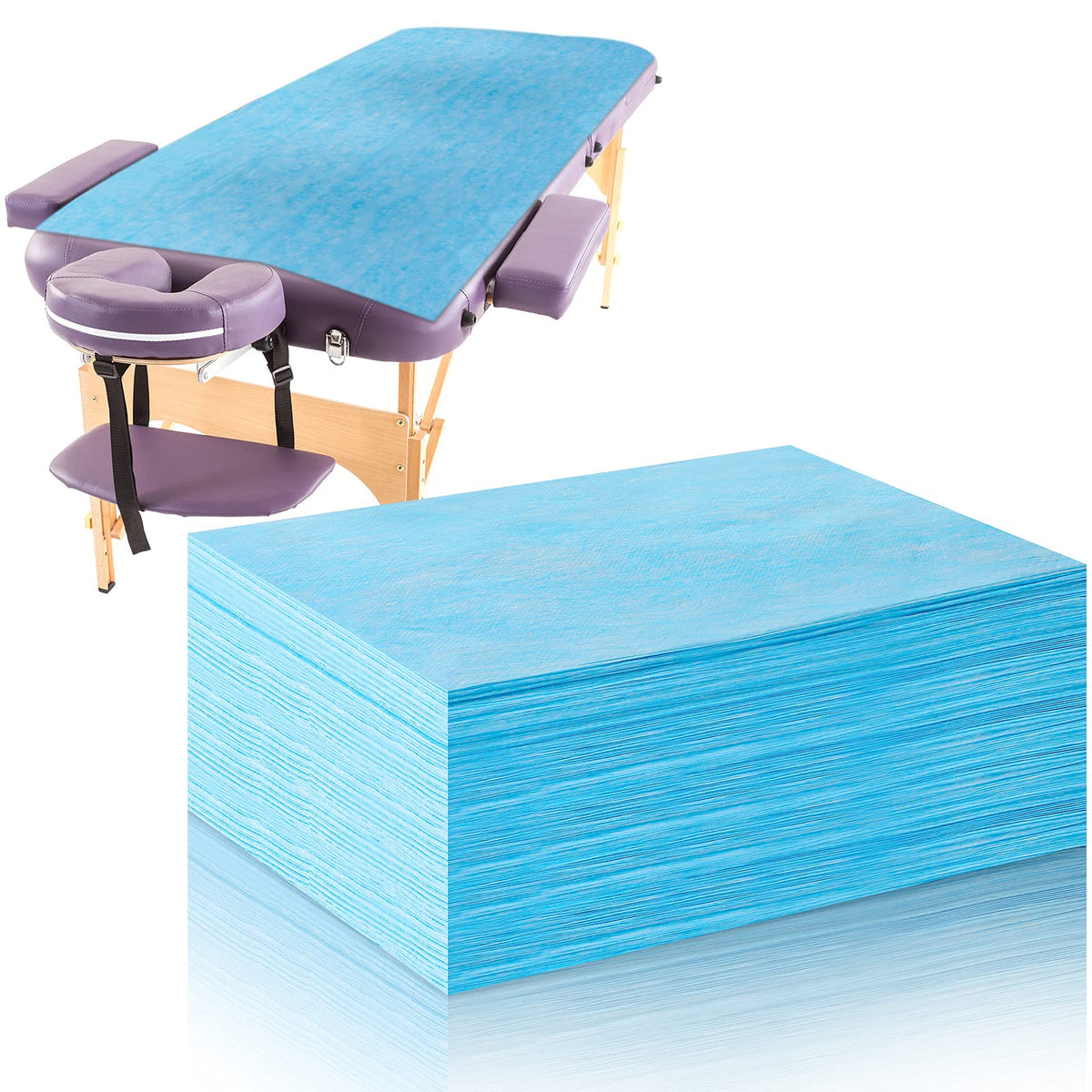 Boao 20 Pieces Disposable Bed Sheet Covers Spa Massage Table Sheet Waterproof Bed Covers Flat Sheets Non-woven Fabric, 31 x 71 Inches(White)