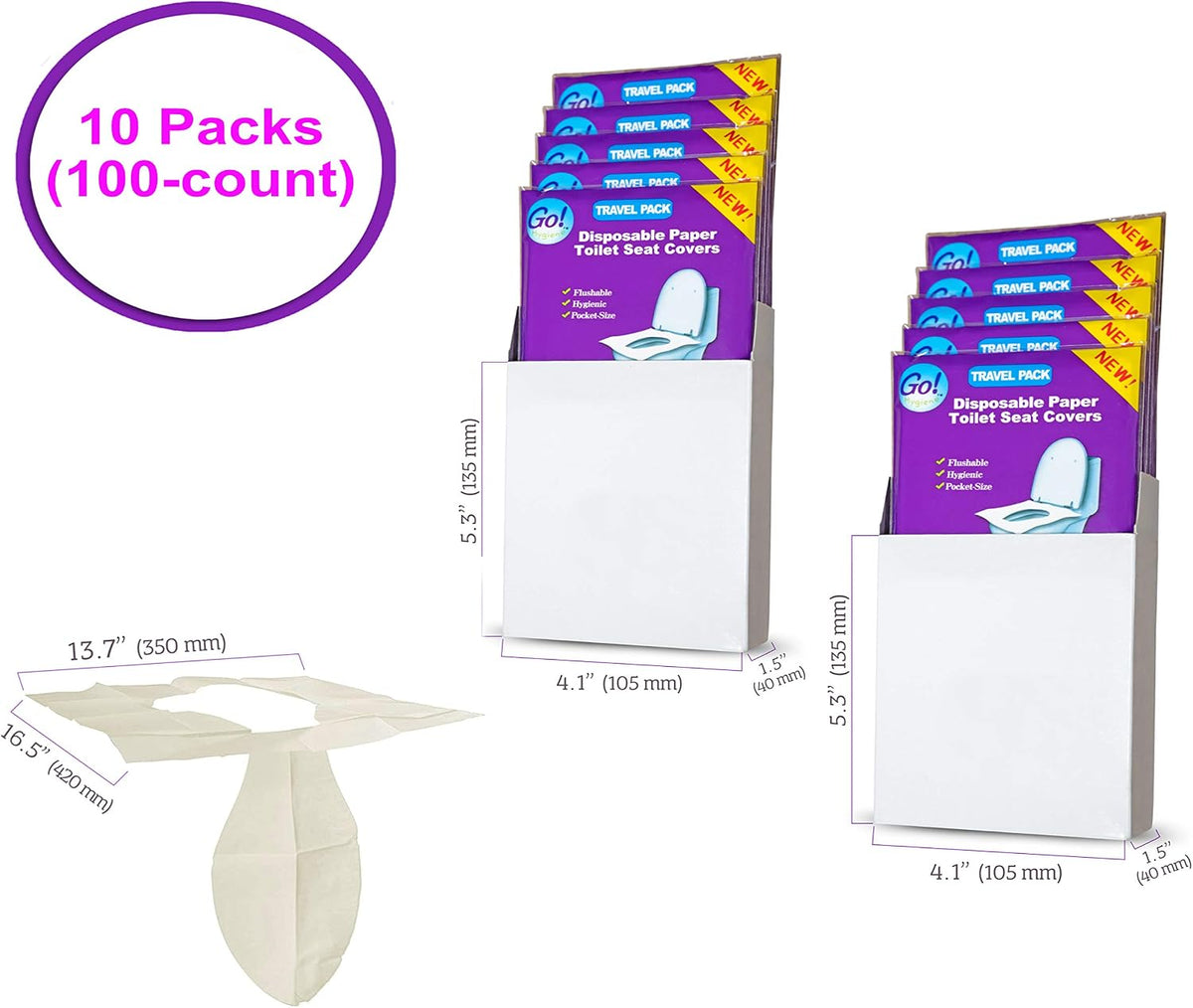 Disposable Paper Toilet Seat Covers 8 Packs (80-Count) + 2 Free Packs (20-Count)!