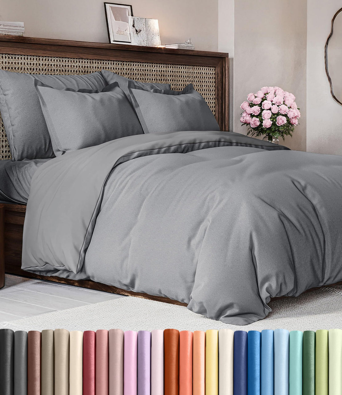 Duvet Cover King Size - Extra Soft 3 Piece with Zipper Closure - White