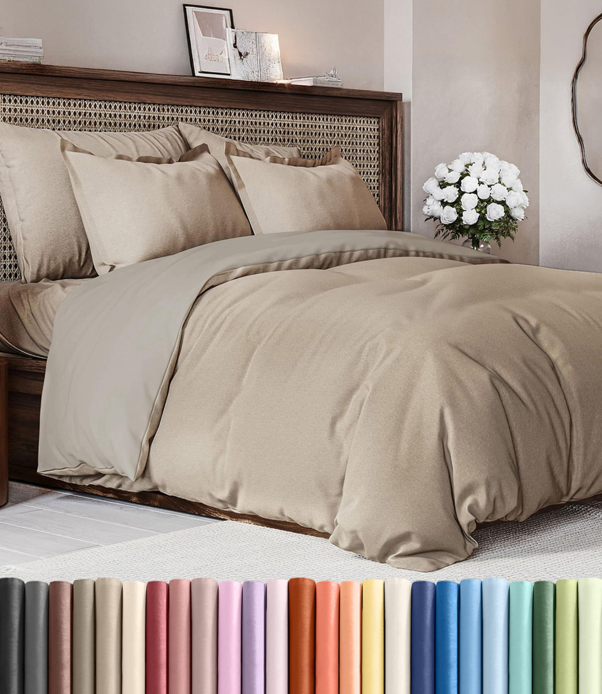 Duvet Cover King Size - Extra Soft 3 Piece with Zipper Closure - White