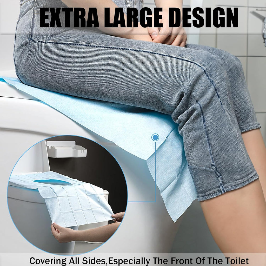 Rgqphantom 50 Pack Toilet Seat Covers Disposable 16x24 Inch XL (50, Blue)