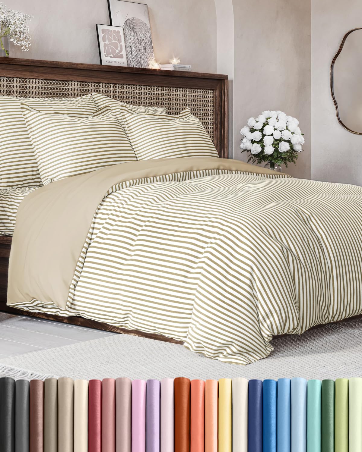 Duvet Cover King Size - Extra Soft 3 Piece with Zipper Closure - White