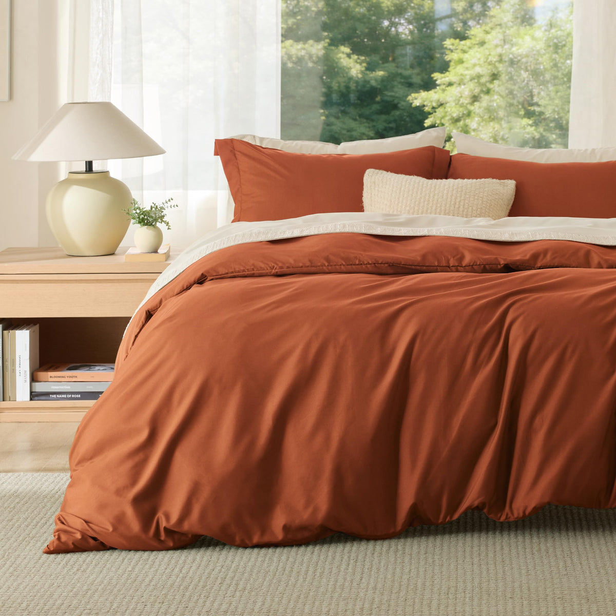 Bedsure Duvet Cover with Fitted Sheet Queen - Deep Pocket, Hotel Luxury Soft Double Brushed Bedding Set with Zipper Closure, 1 Duvet Cover, 1 Fitted Sheet, 2 Pillow Shams, NO Comforter, White