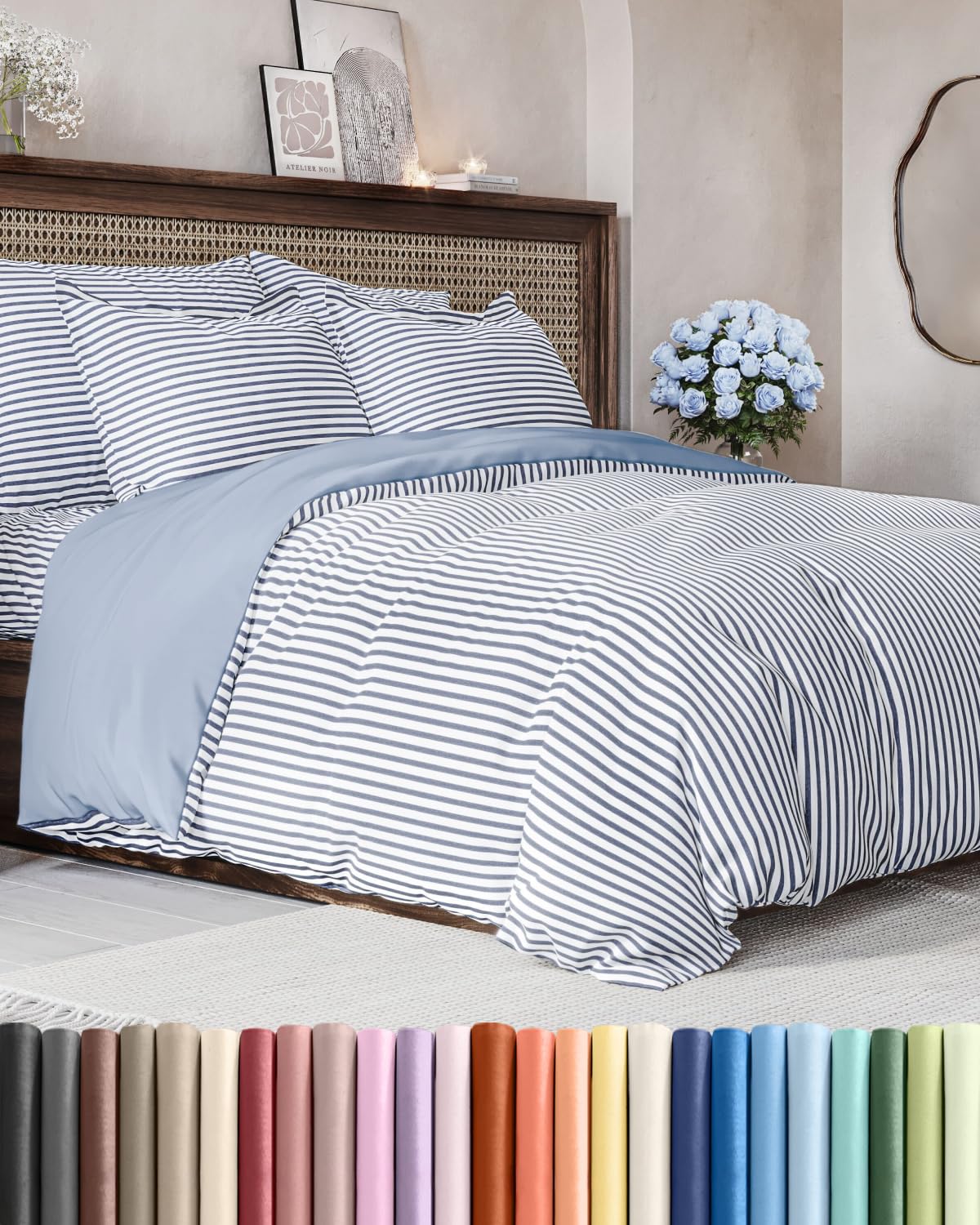 Duvet Cover King Size - Extra Soft 3 Piece with Zipper Closure - White