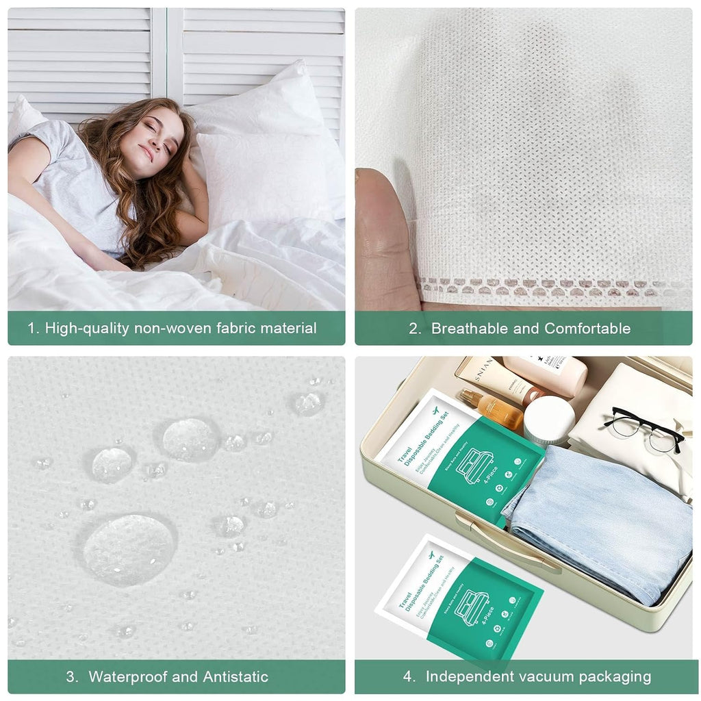 6 Pack Disposable Bed Sheets for Travel Queen Size