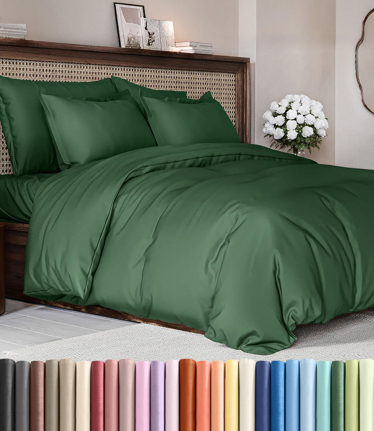 Duvet Cover King Size - Extra Soft 3 Piece with Zipper Closure - White