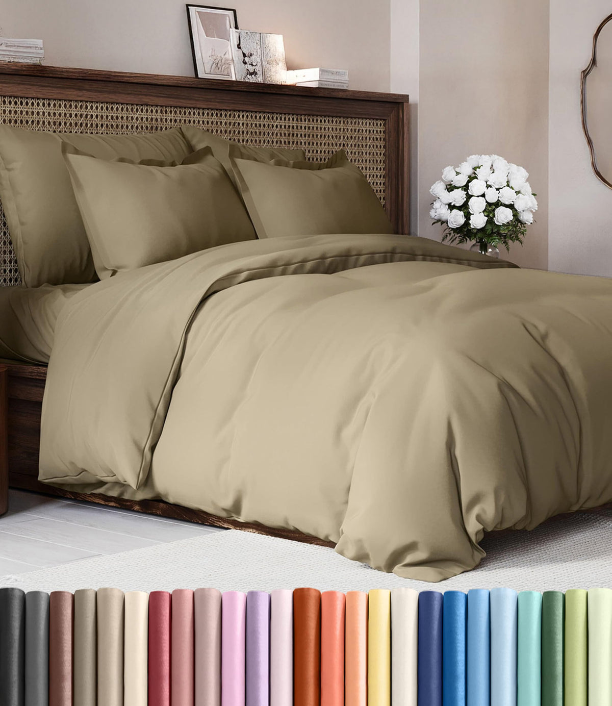 Duvet Cover King Size - Extra Soft 3 Piece with Zipper Closure - White
